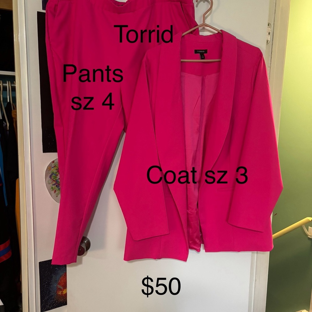 Torrid Fuchsia Blazer and Trousers Set